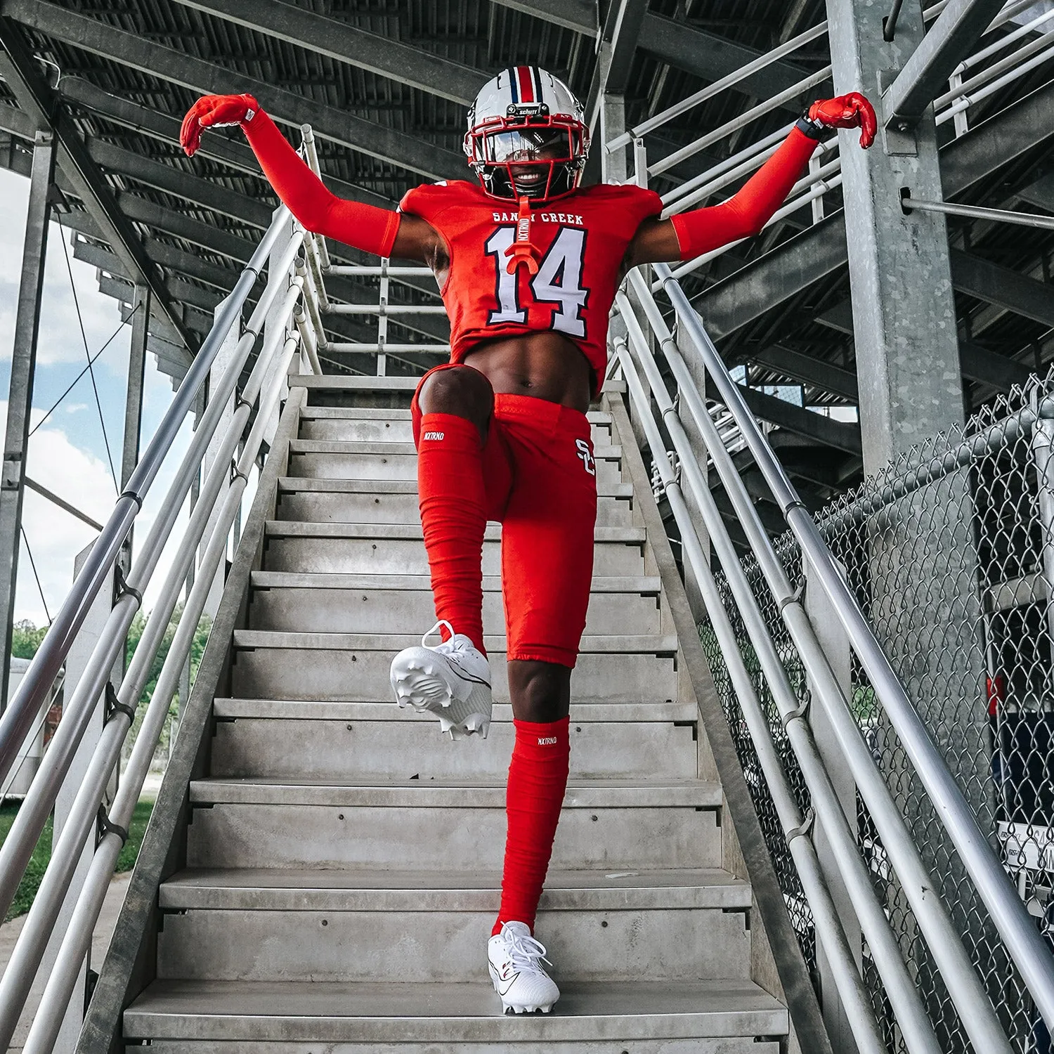 NXTRND XTD Scrunch Football Socks Red