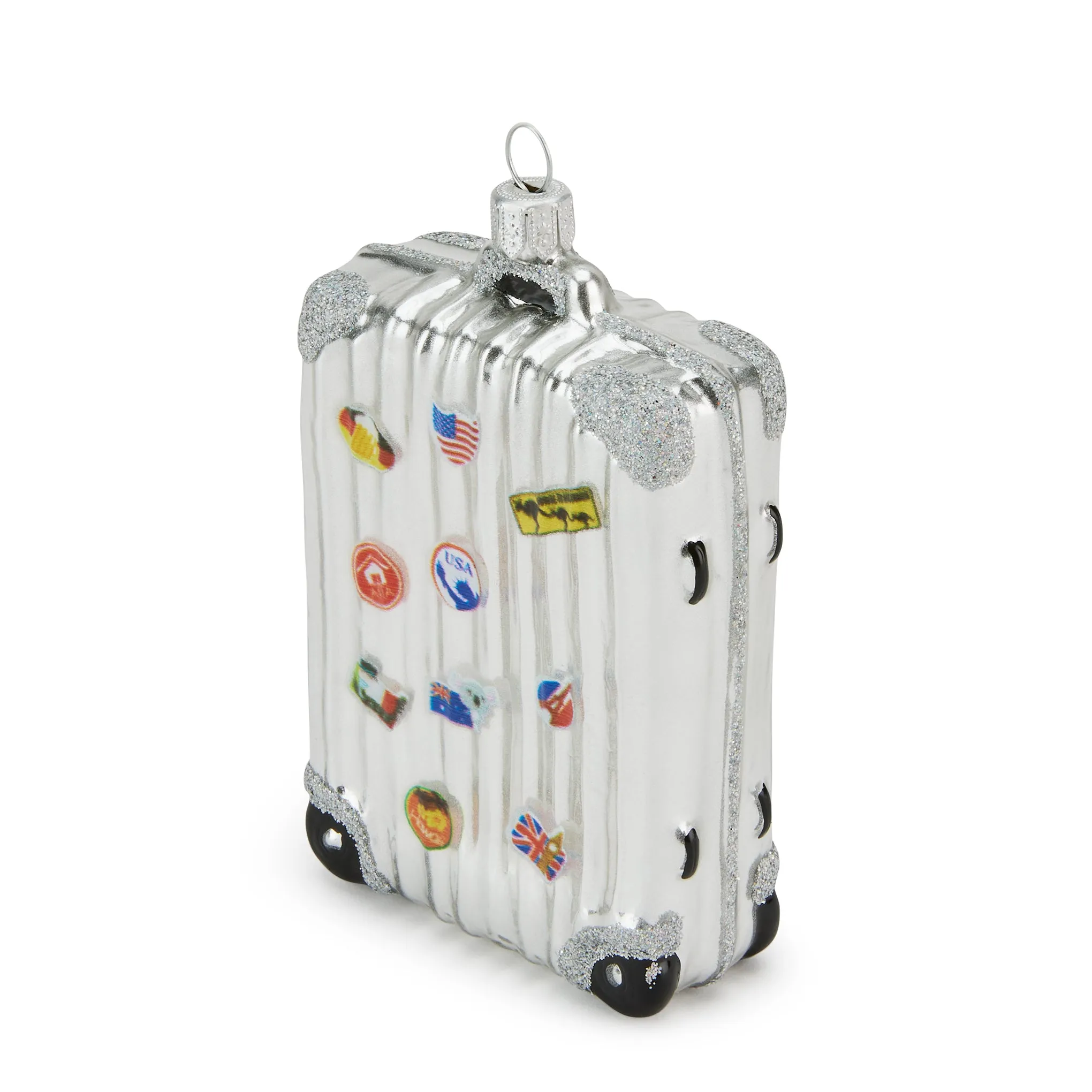 NYC Suitcase Glass Holiday Ornament