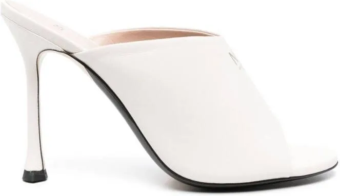 Nº21 105mm logo-print leather mules White