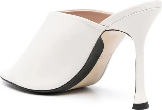 Nº21 105mm logo-print leather mules White