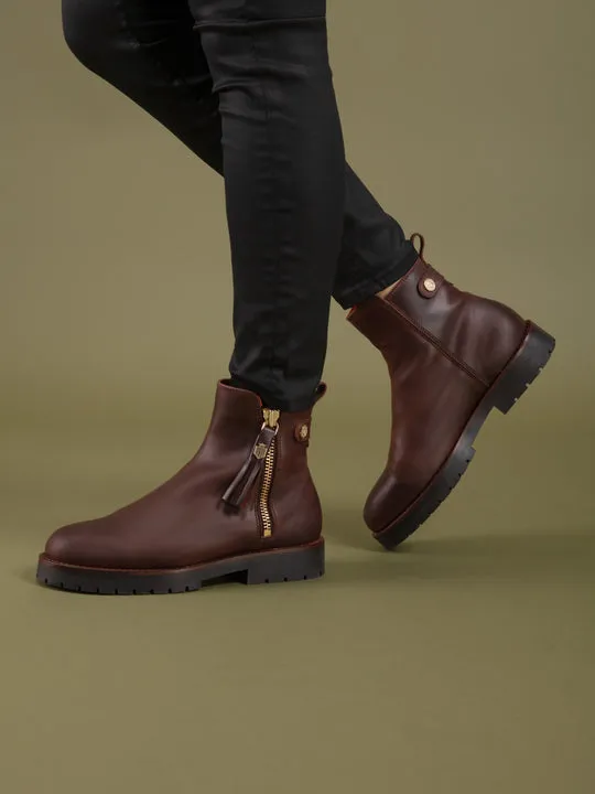 Oakham mahogany leather Waterproof Ankle Boots
