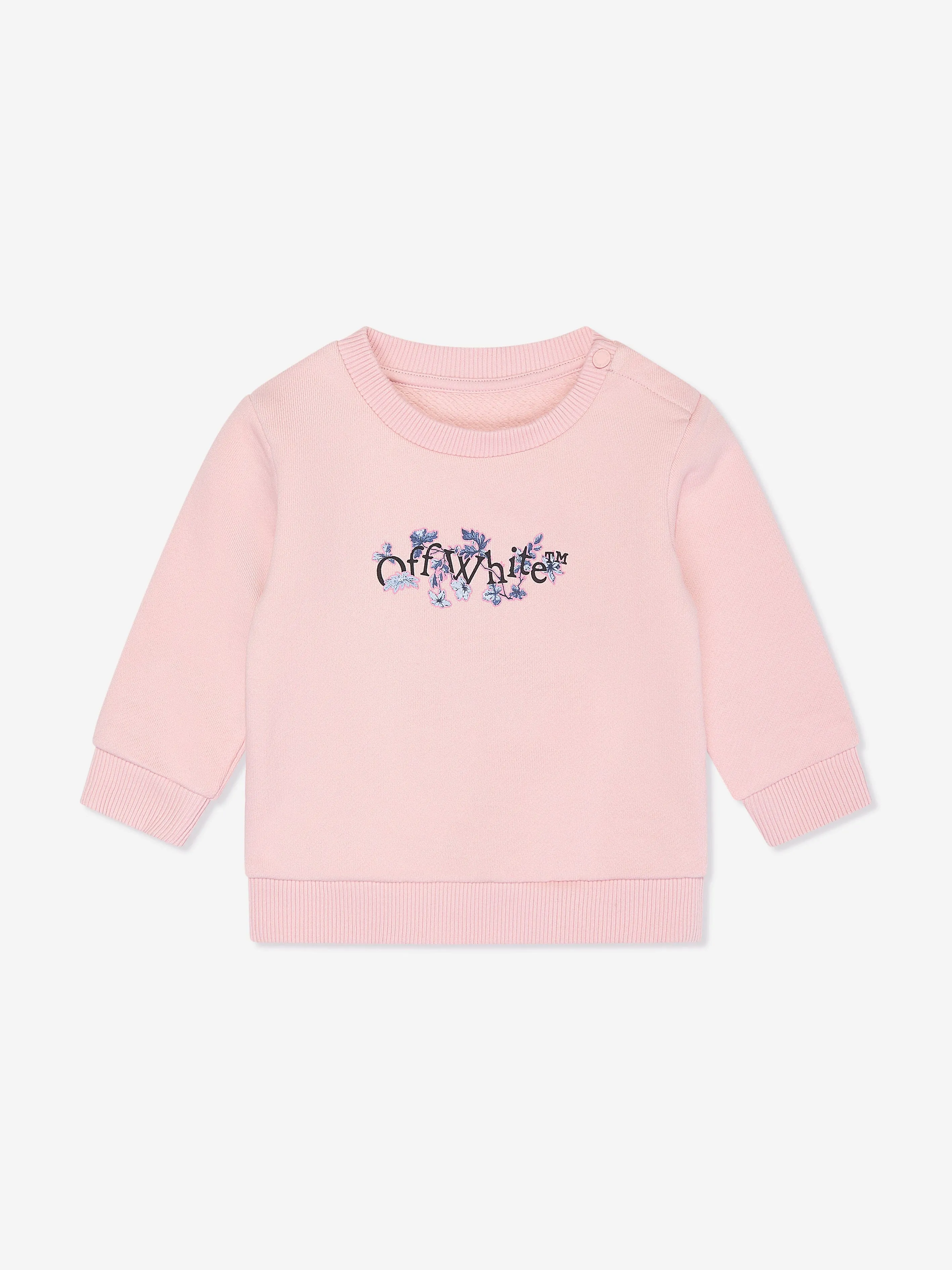 Off-White Baby Girls Bookish Flowers Tracksuit in Pink