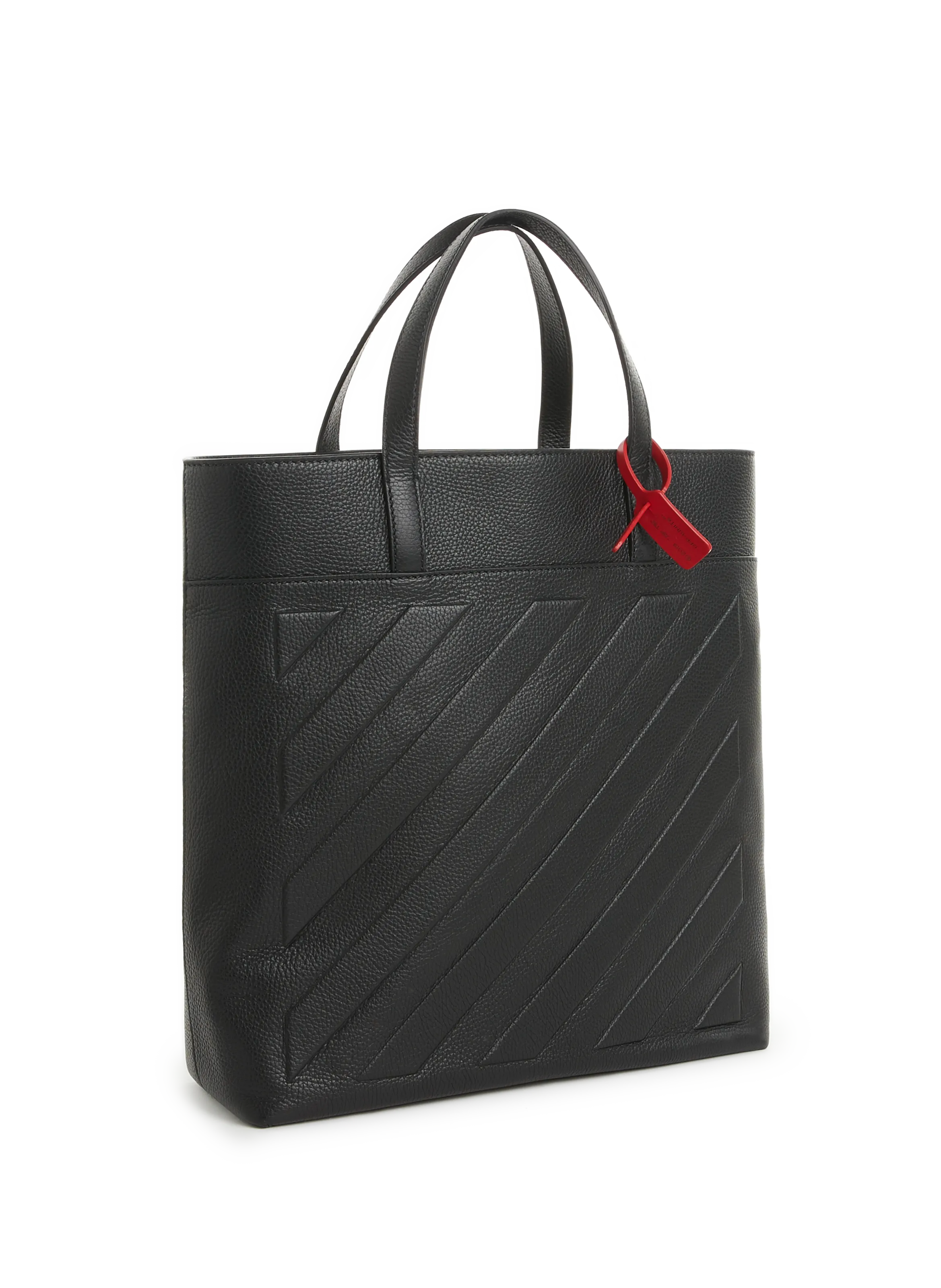 Off-white  Binder leather tote bag - Black
