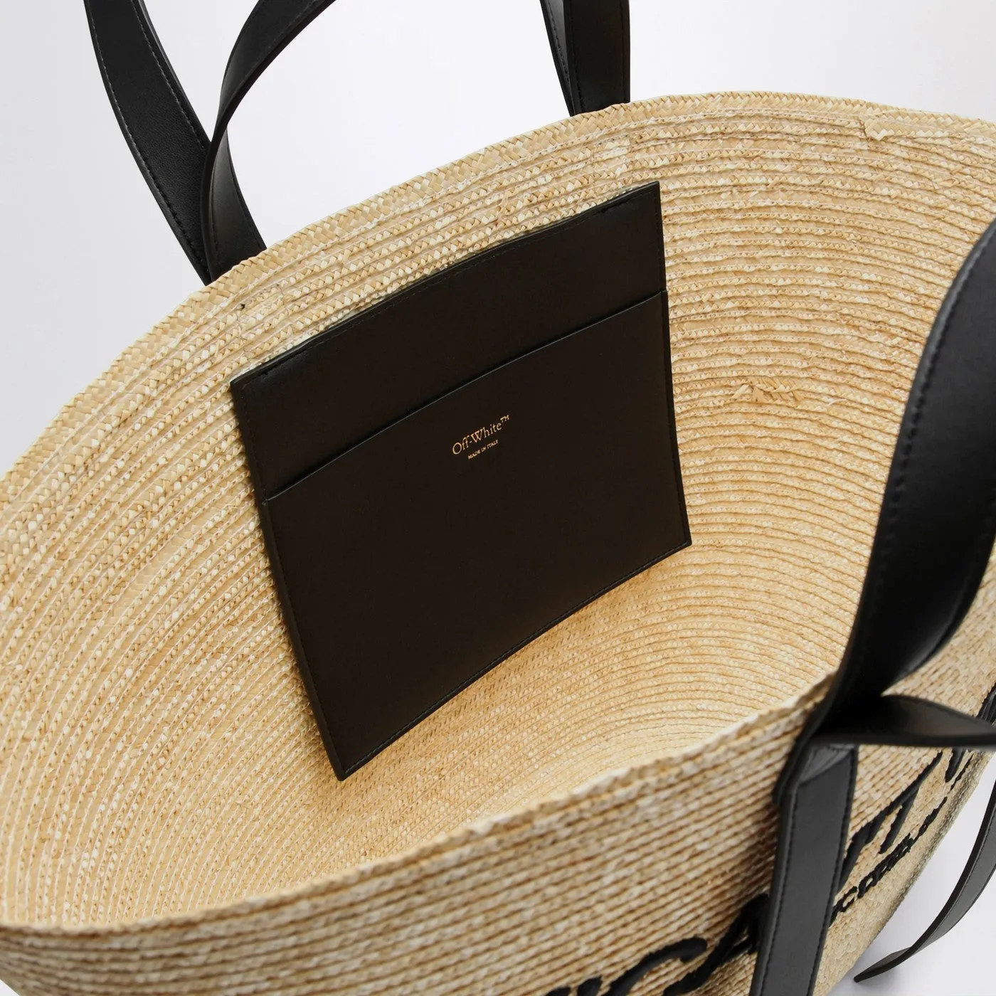 Off White    Off White™ Can't Wait Media Tote In Raffia