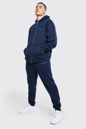Official Man Oversized Zip Through Hoodie