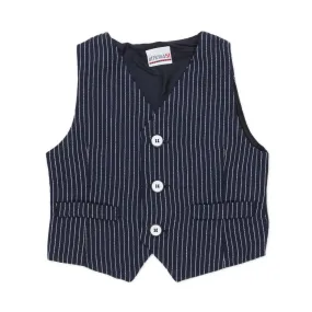 Officina51 Navy Blue Pinstripe Vest For Child And Baby