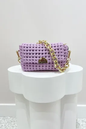 Olga Berg Giselle Woven Shoulder Bag | Lilac