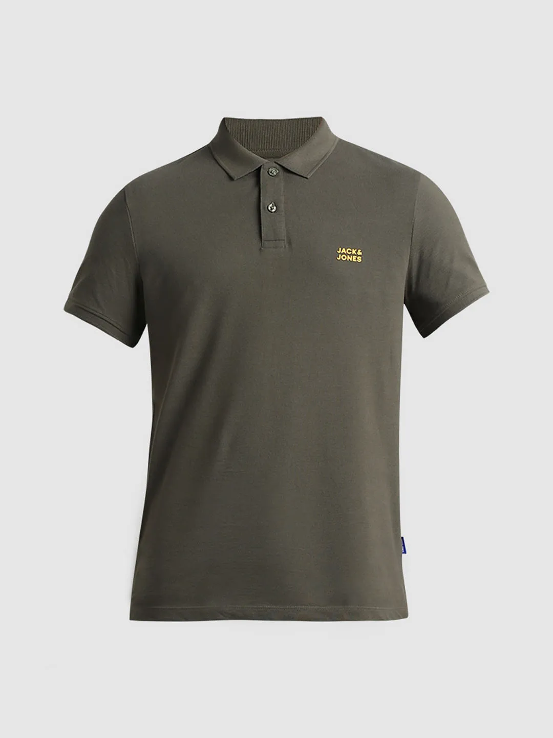 Olive Logo Text Cotton Polo