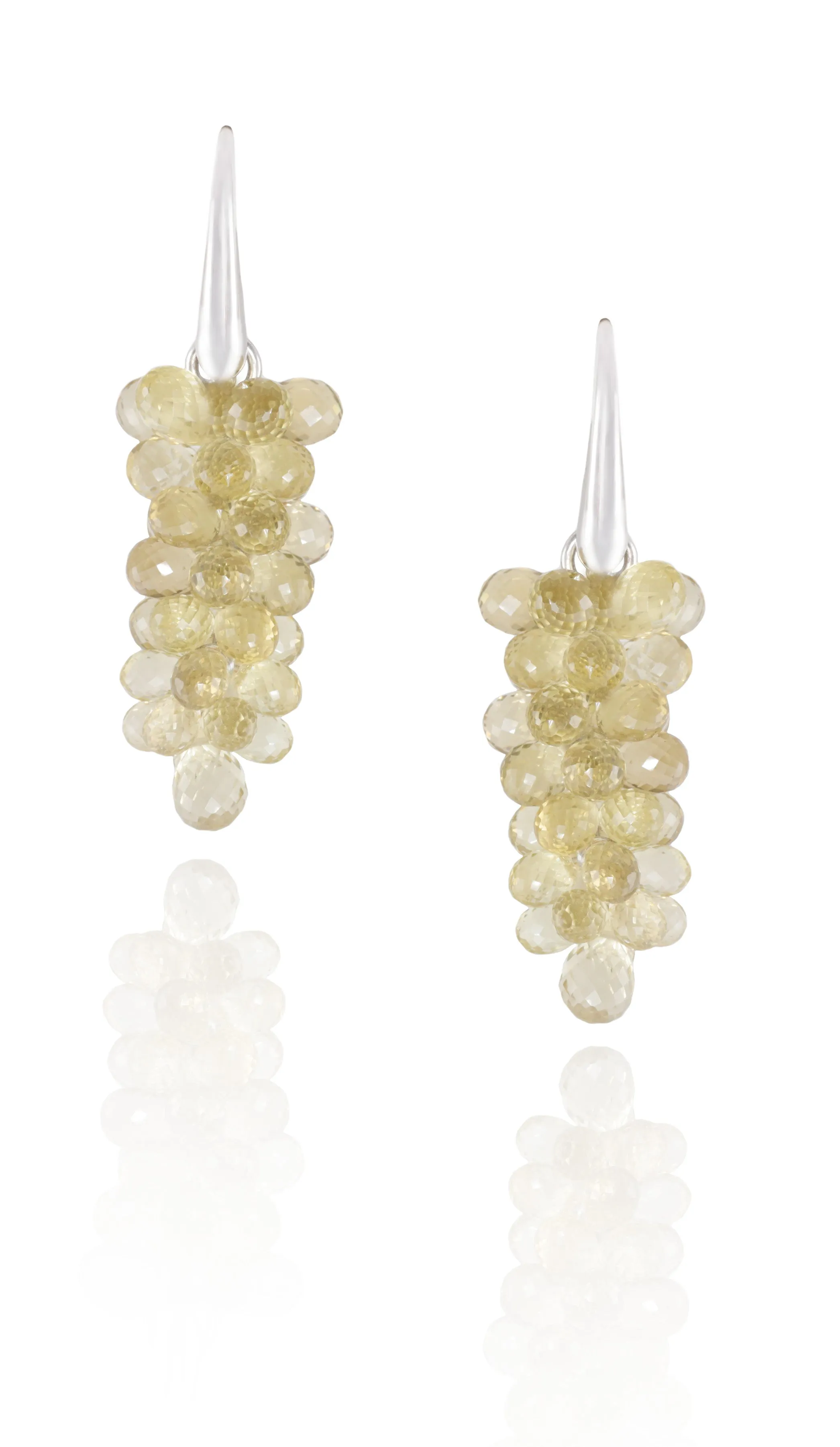 Olivine and White Gold Earrings