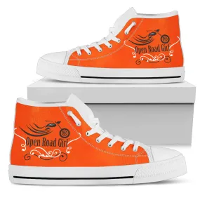 Orange Open Road Girl Women's High Top Sneakers
