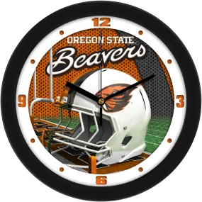 Oregon State Beavers 11.5'' Suntime Premium Glass Face Football Helmet Wall Clock