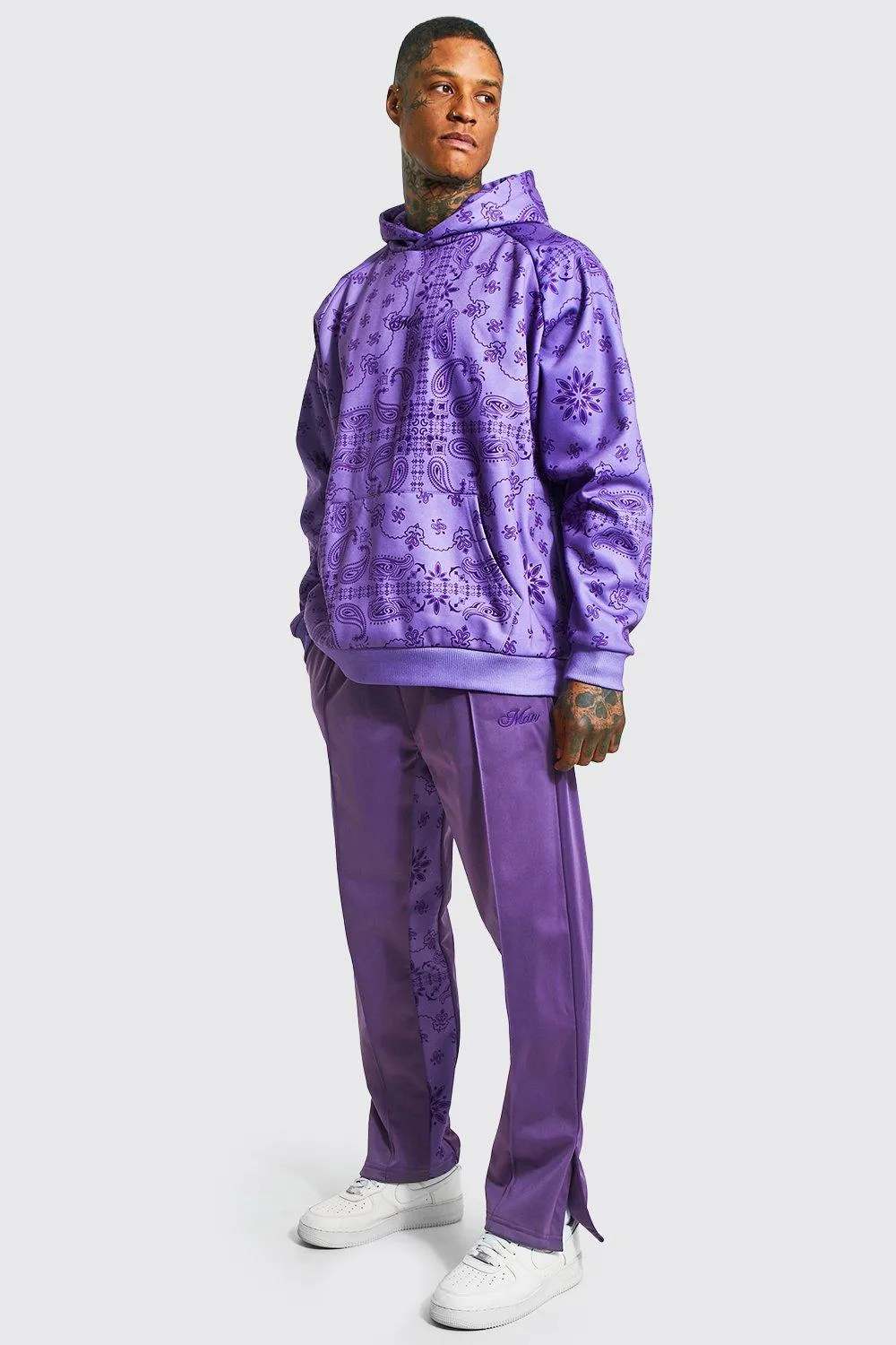 Oversized Man Bandana Hooded Tracksuit | boohooMAN UK