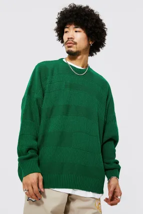 Oversized Mixed Stitch Knitted Jumper