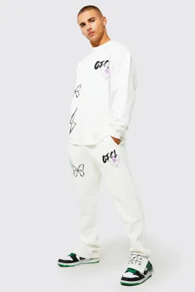 Oversized Ofcl Graffiti Sweatshirt Tracksuit