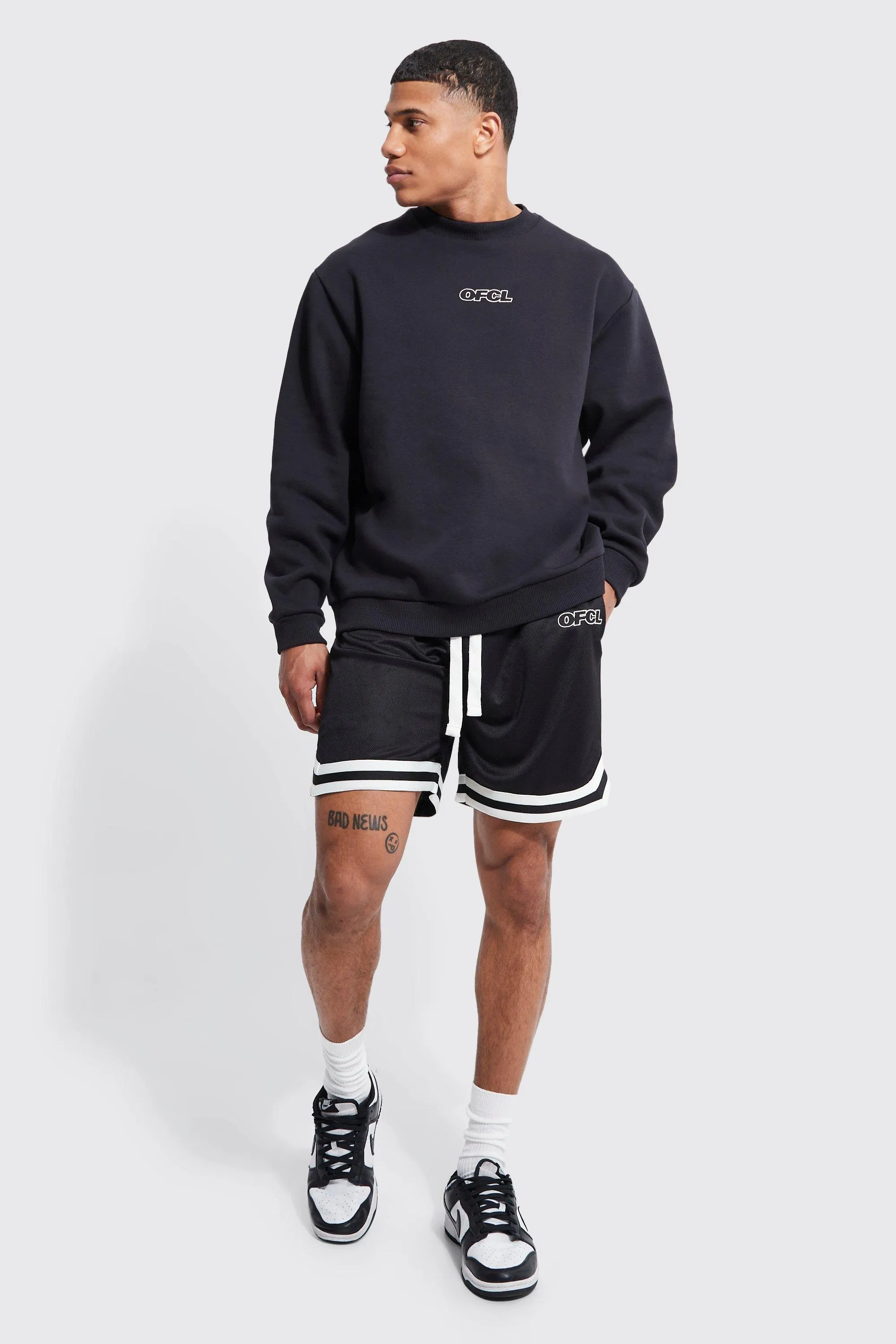 Oversized Ofcl Sweatshirt Mesh Short Tracksuit