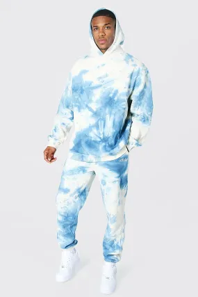 Oversized Offcl Tie Dye Hooded Tracksuit