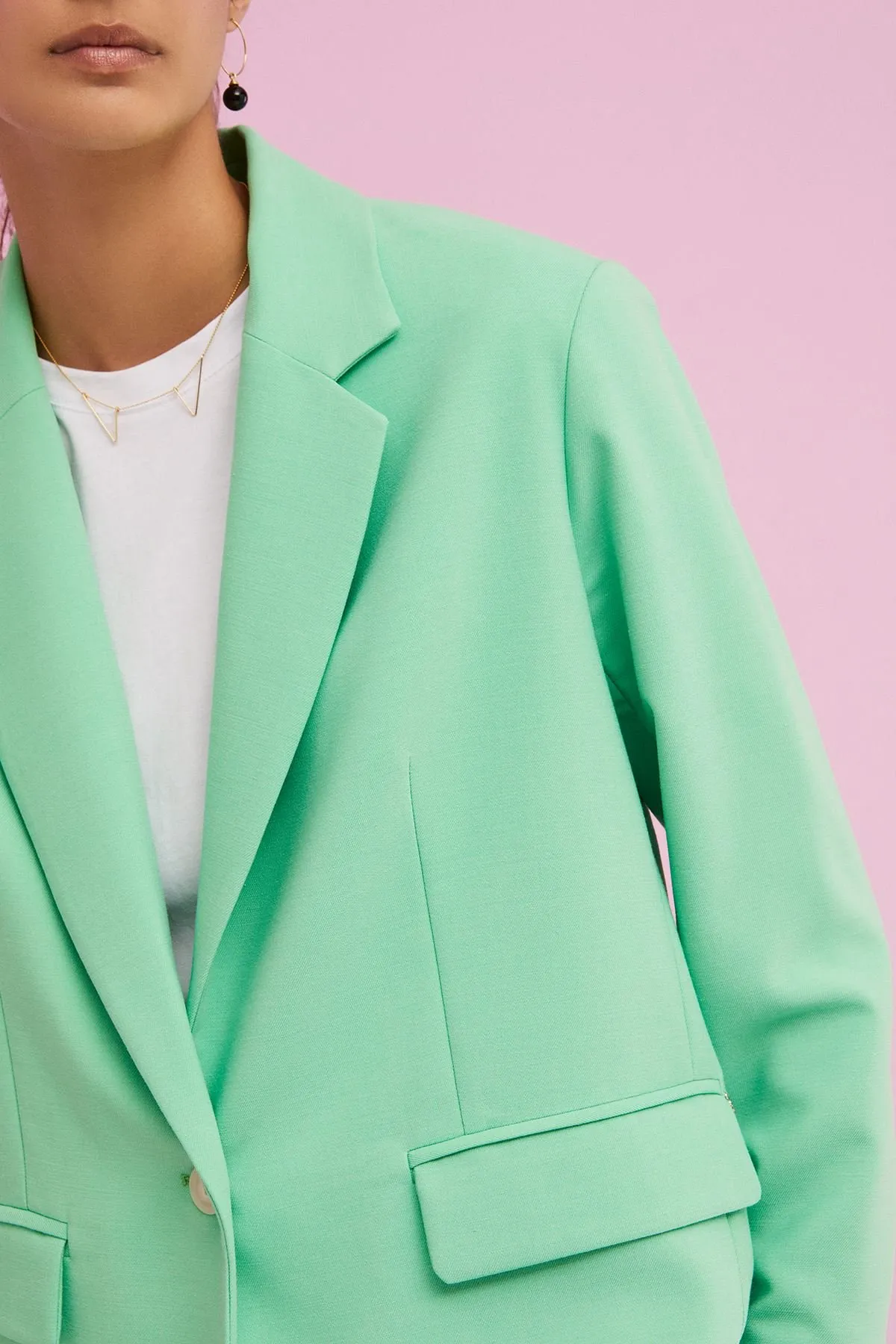 Oversized one-button jacket