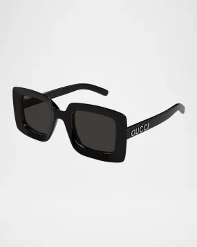 Oversized Rectangle Plastic Sunglasses