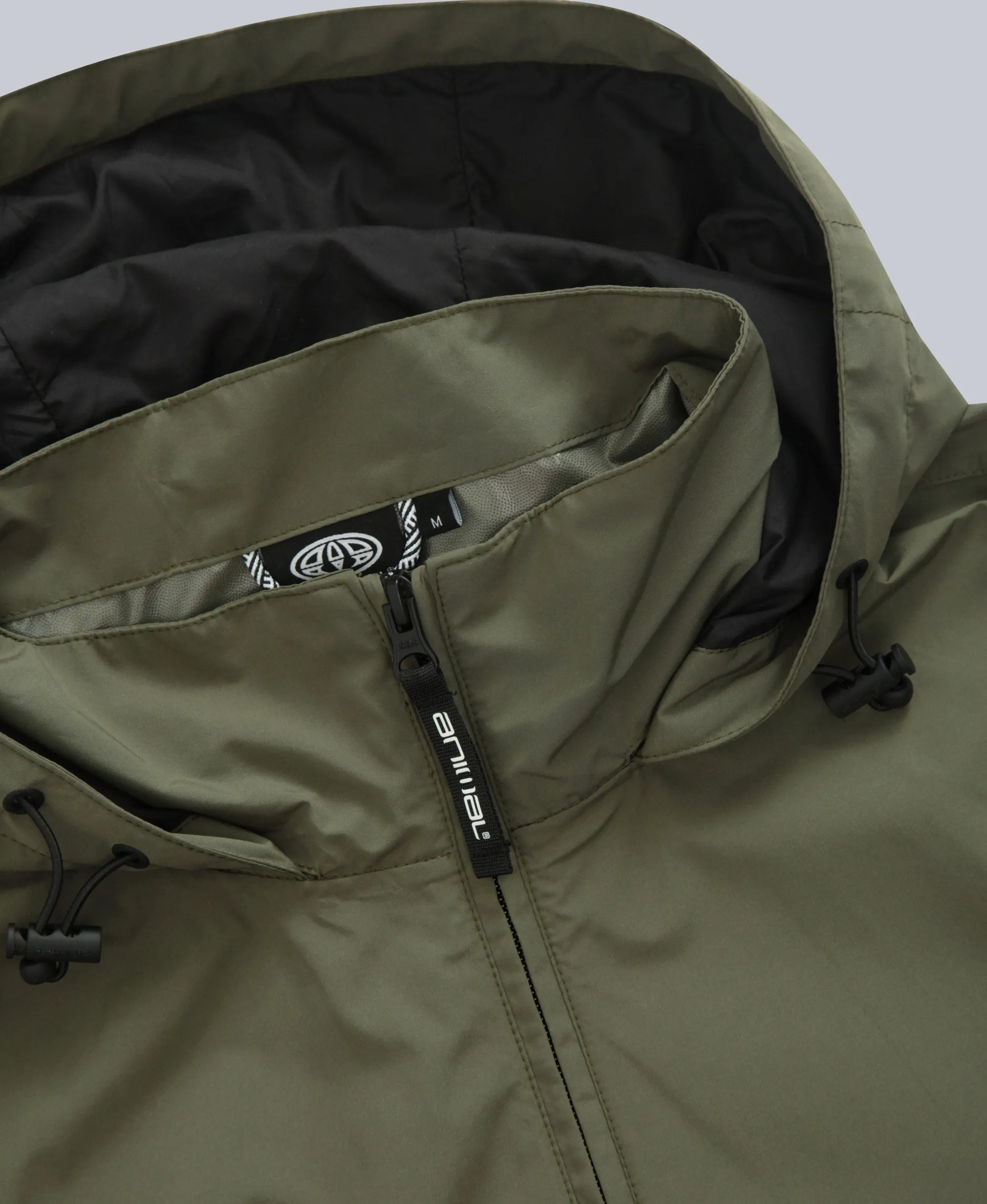 Pace Mens Water Resistant Packable Jacket - Khaki