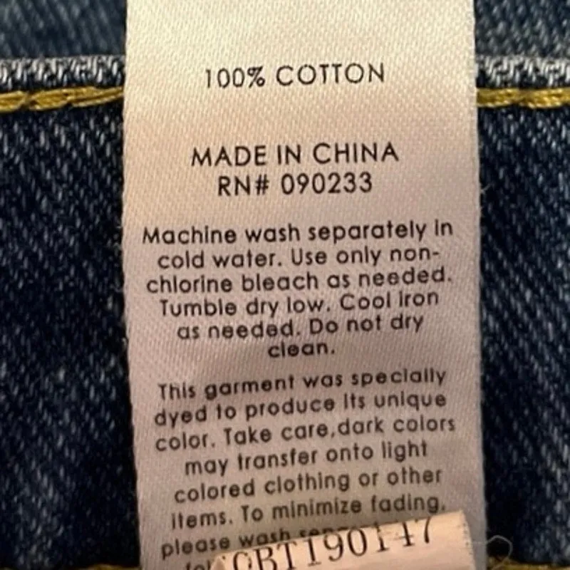 Pacsun Blue Denim High Rise Color Block Stretch Straight Leg Raw Hem Jeans Sz 30