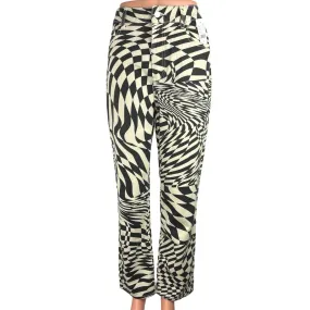 Pacsun NWT White Black High Rise Check Geometric Ankle Mom Jeans Size 29