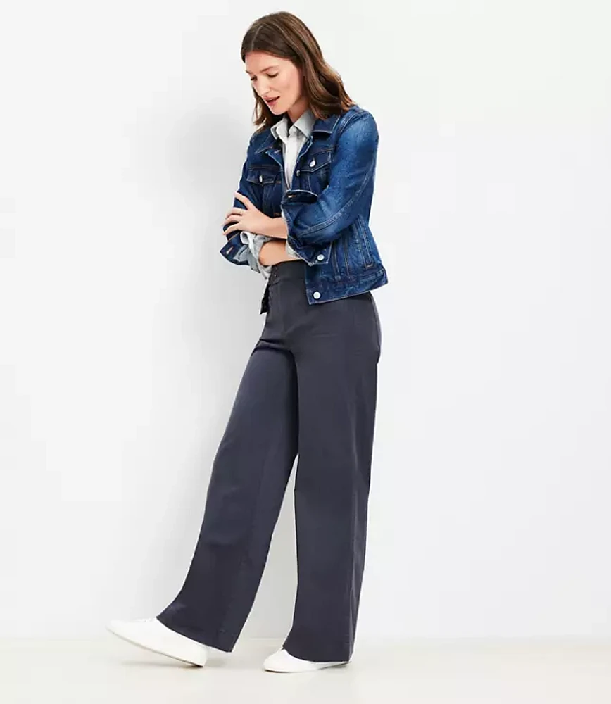 Palmer Wide Leg Pants Twill