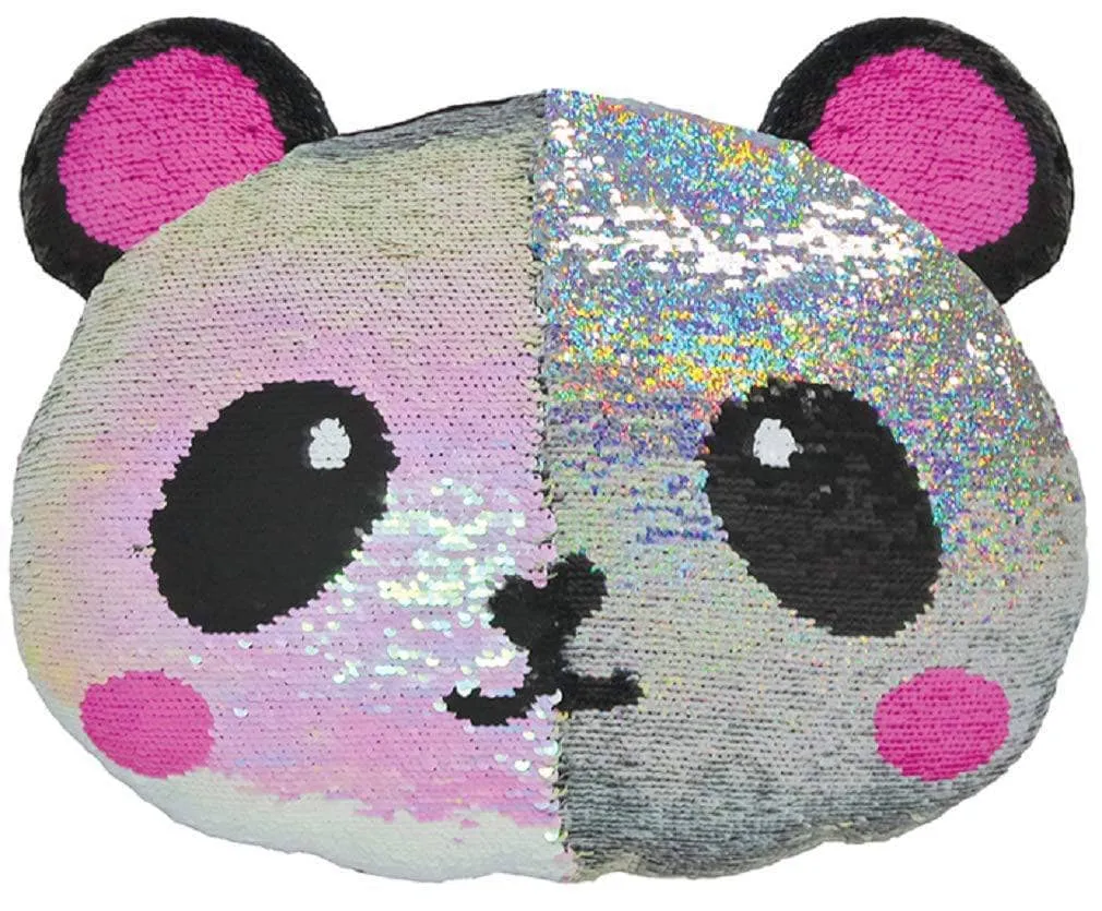 Panda sequin pillow