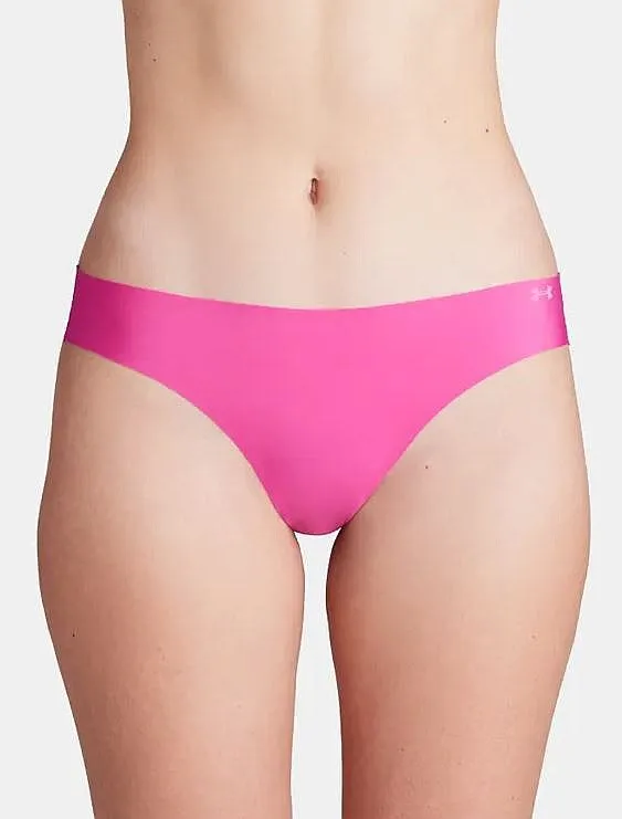 panties Under Armour Pure Stretch No Show Thong 3 Pack - Astro Pink/Halo Gray - women´s