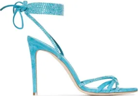 Paris Texas Holly Nicole 105mm lace up sandals Blue