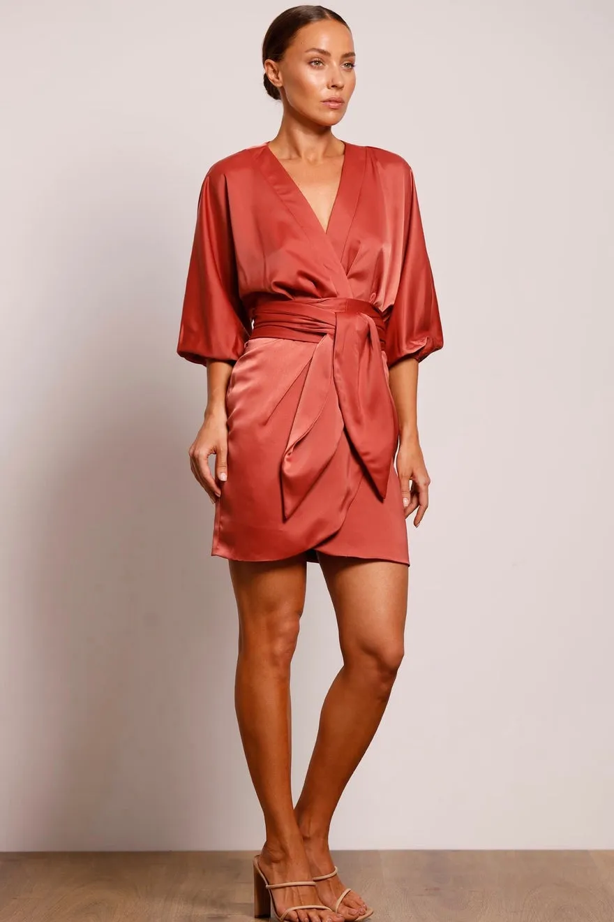 ----Pasduchas   ----Seclusion Wrap Dress - Rose Clay ---