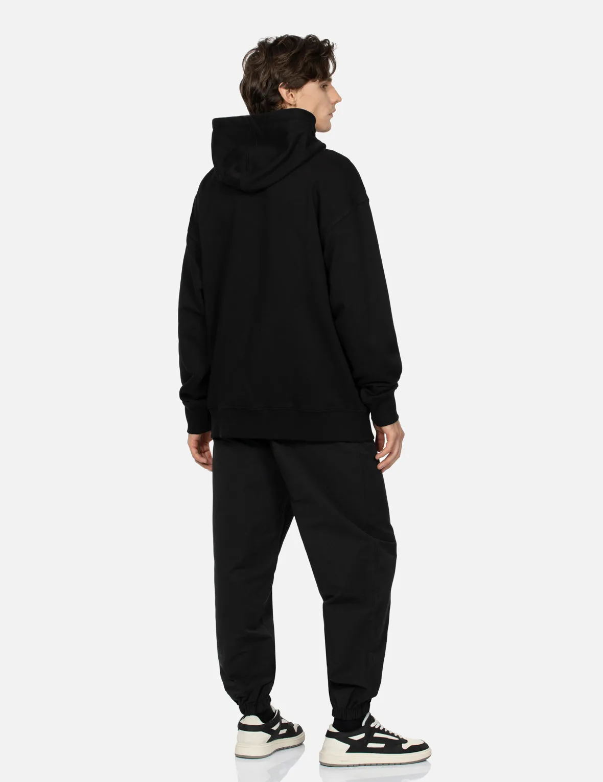 Peeping Godhead Pattern Seagull Print Loose Fit Hoodie