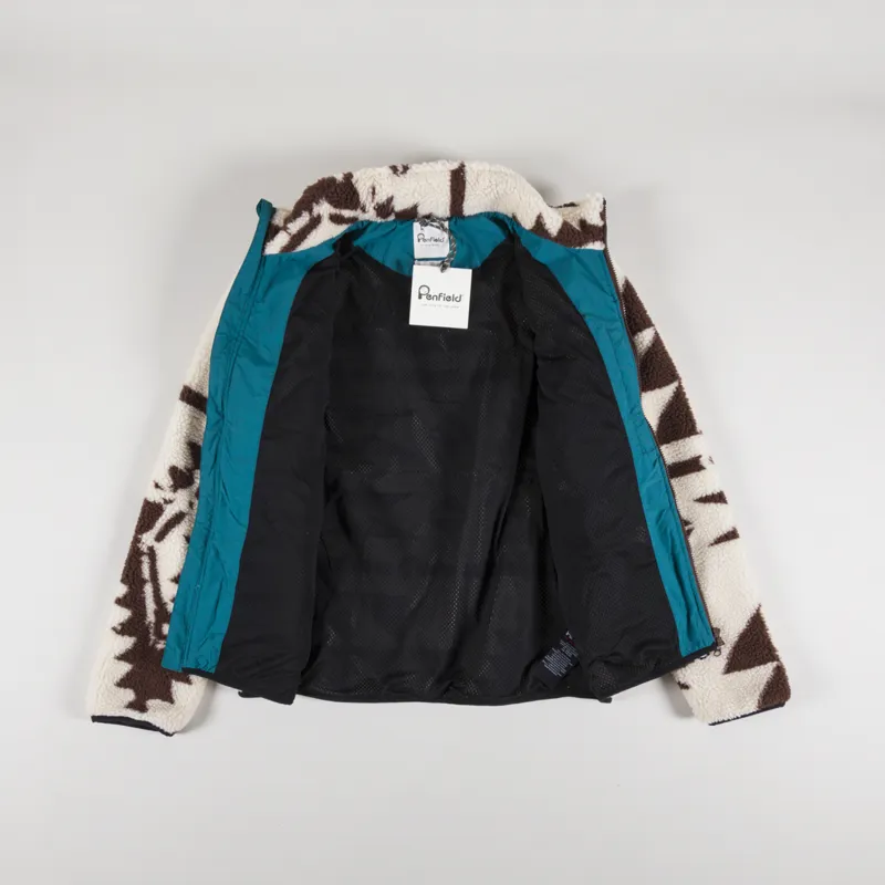 Penfield Geo Print Mattawa Fleece Shaved Chocolate