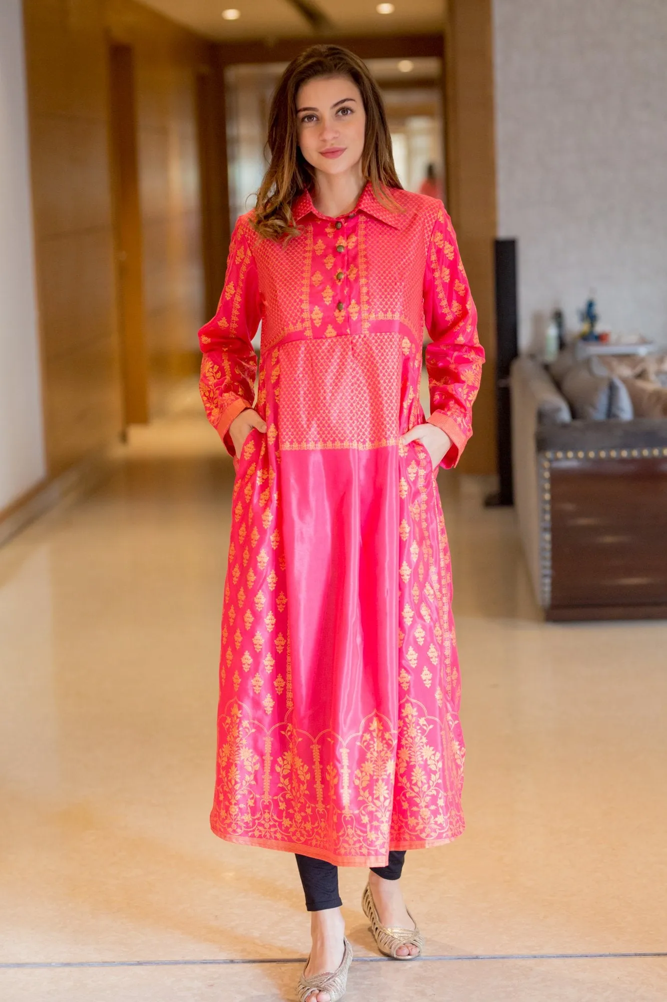 Peppy Pink Luxe Maternity and Nursing Kurta