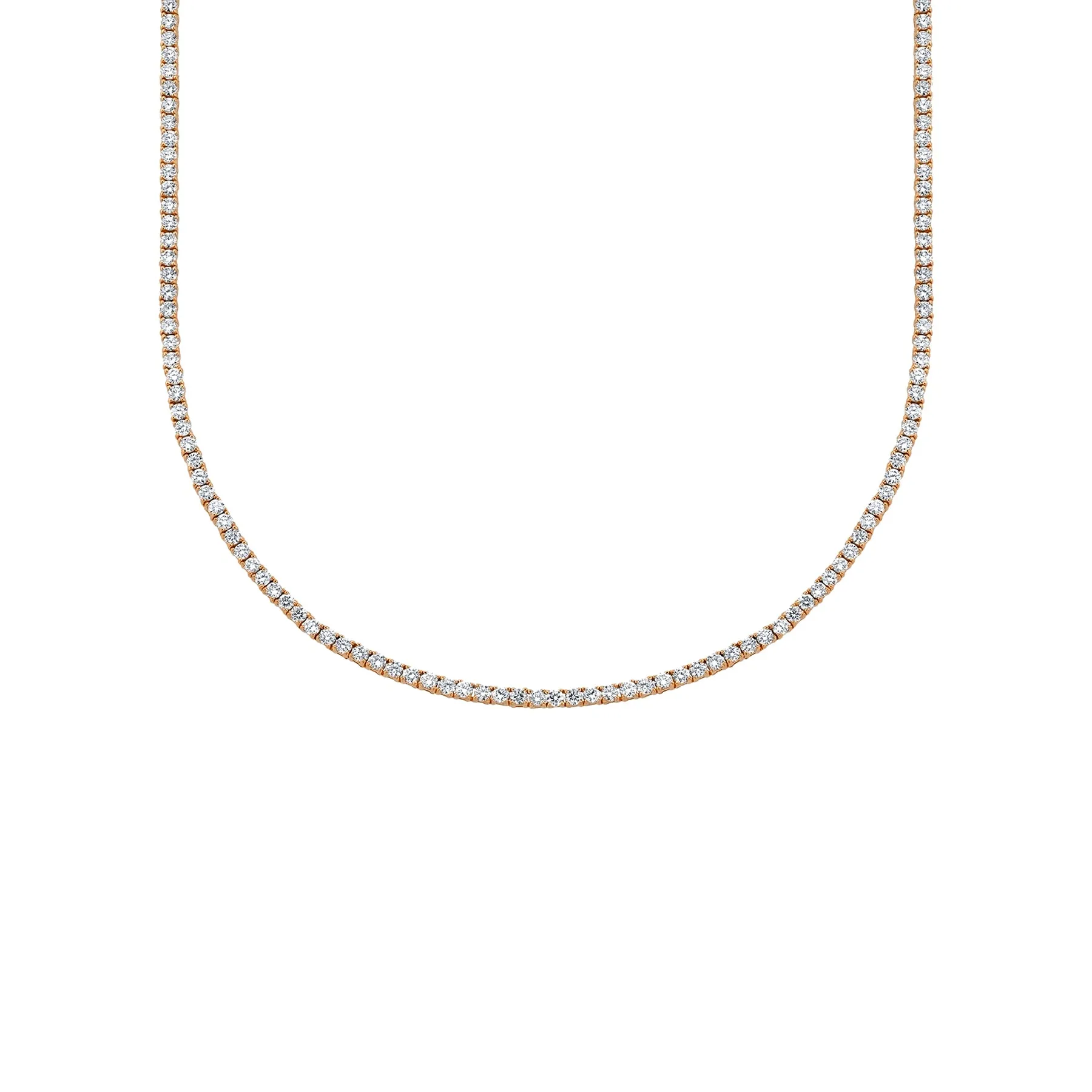 Perfect Collar Tennis Necklace - White Diamond / 14k Rose Gold