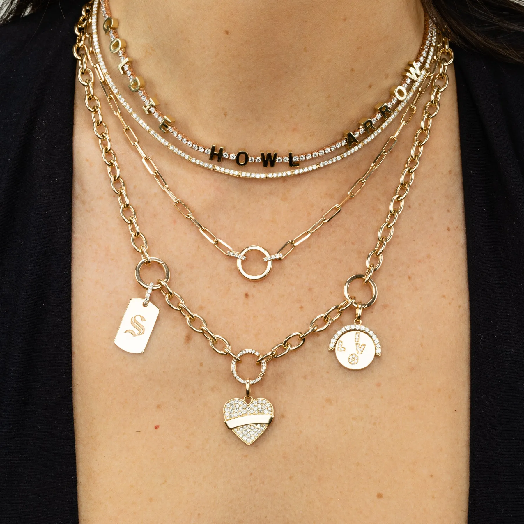 Perfect Collar Tennis Necklace - White Diamond / 14k Rose Gold