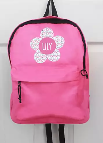 Personalised Momento Personalised Flower Pink Backpack | Look Again