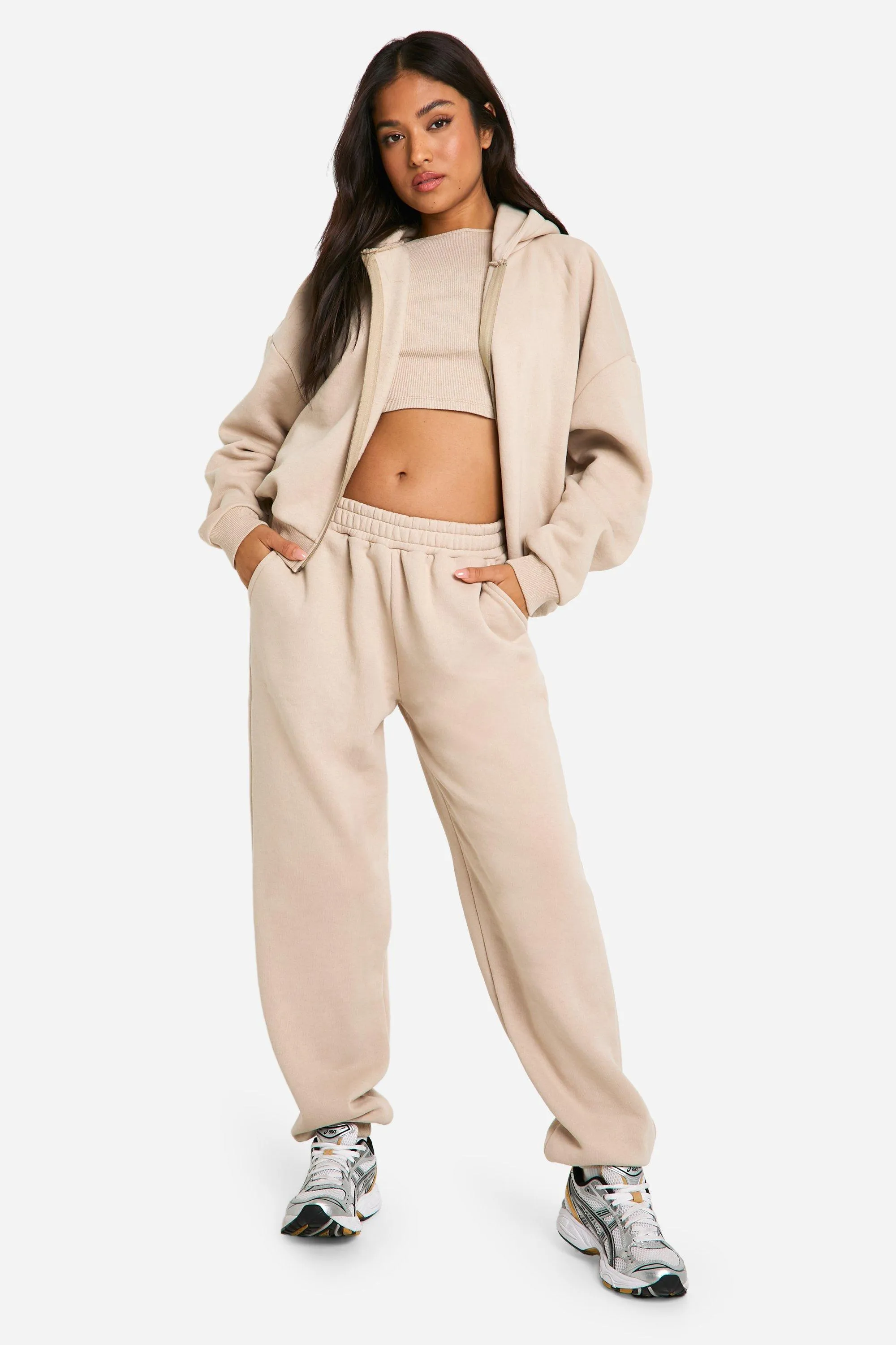 Petite 3 Piece Cuffed Sweatpant Tracksuit