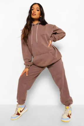 Petite Woman Overdyed Marl Tracksuit