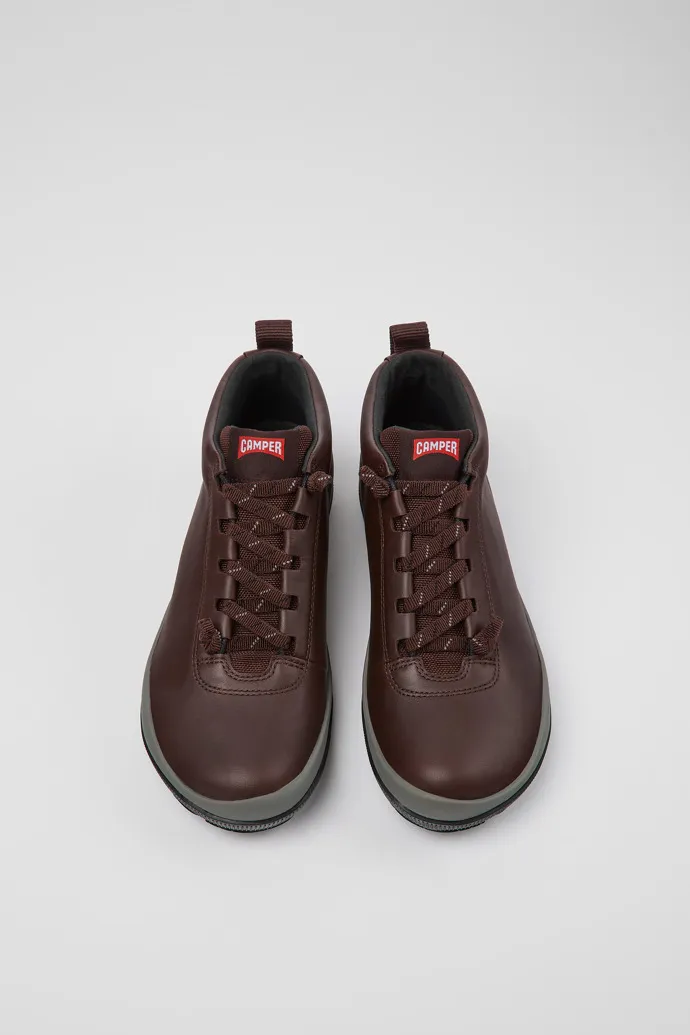 Peu Pista GORE-TEX Burgundy leather sneakers for women