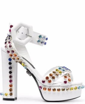 Philipp Plein crystal-embellished sandals White