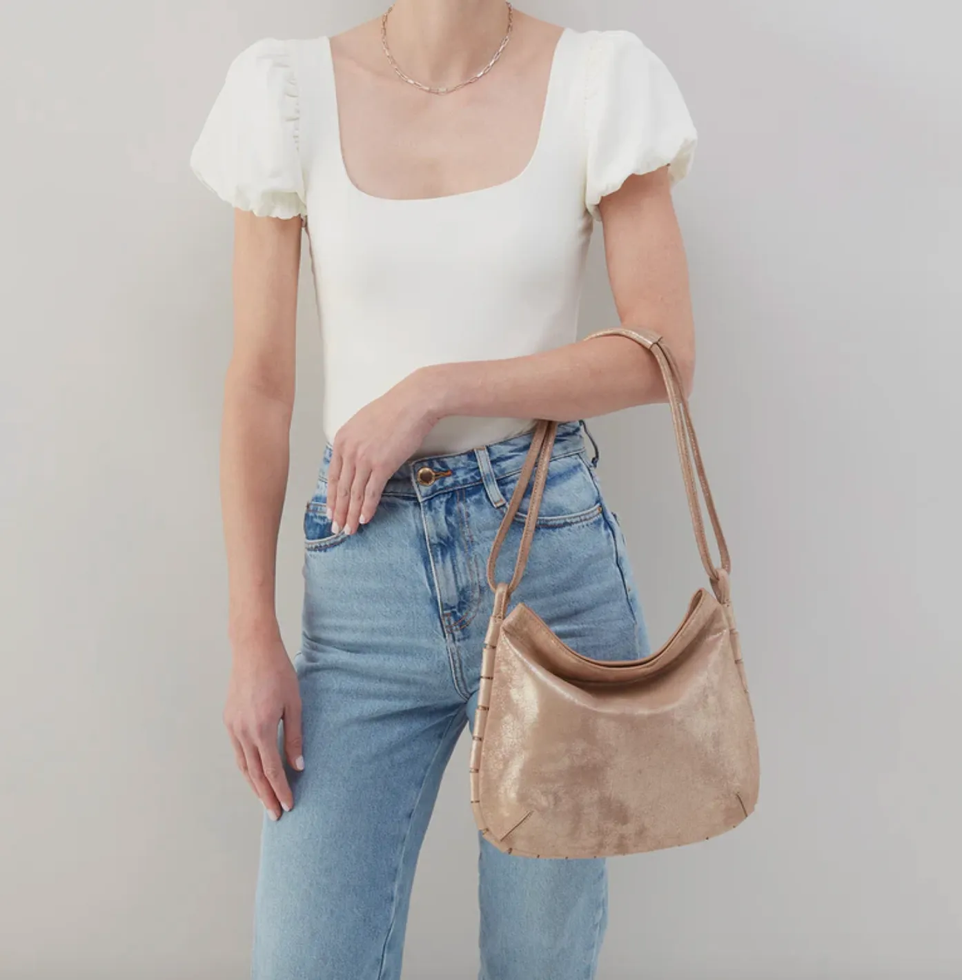 Phoebe Shoulder Bag | Metallic Leather