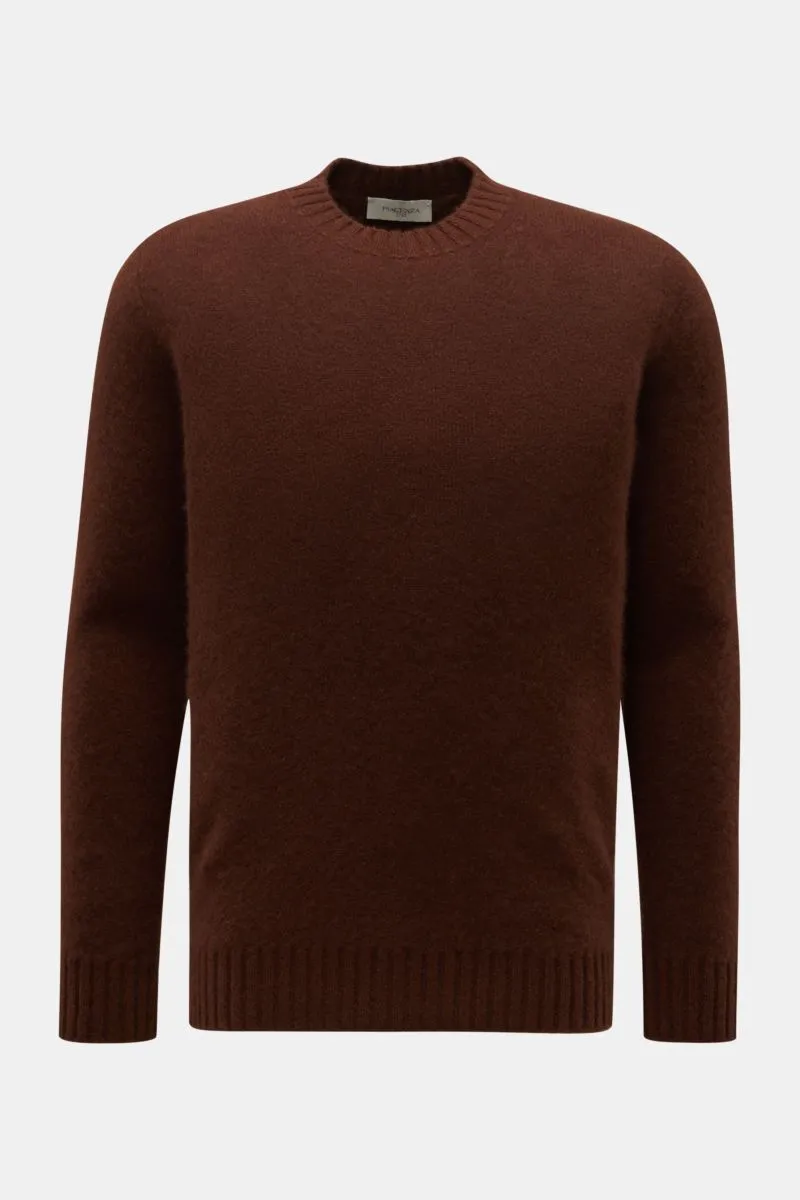 PIACENZA crew neck jumper brown