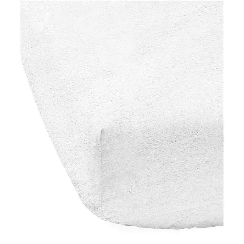 Piccolo Bambino Deluxe Deep Pocket Chamois Crib Sheet In Vinyl - White