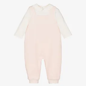 Pink Cotton Dungaree Set