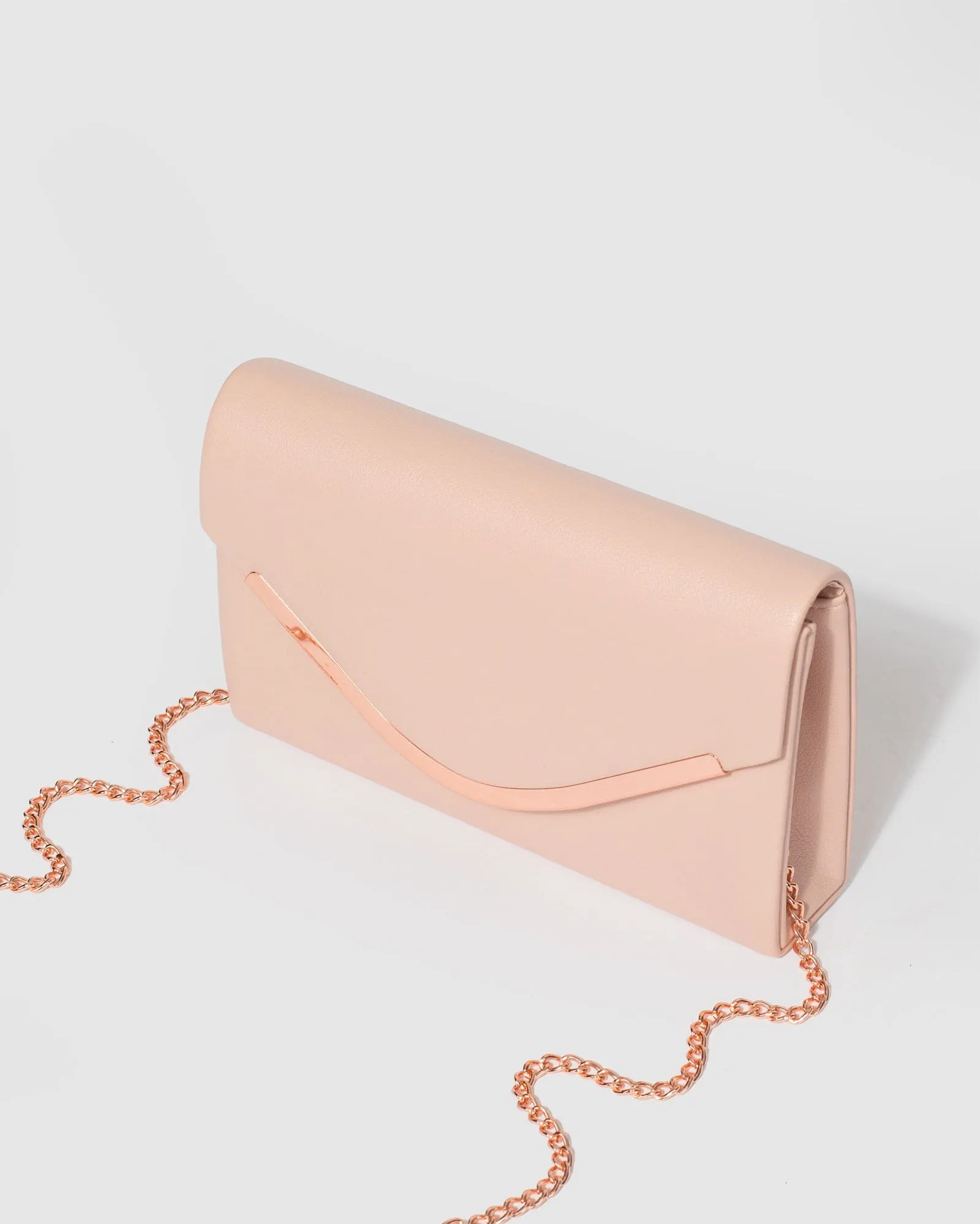 Pink Lila Curve Clutch Bag