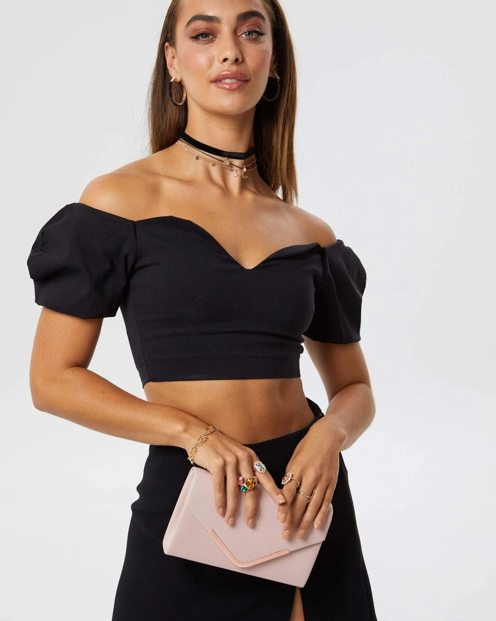 Pink Lila Envelope Clutch Bag