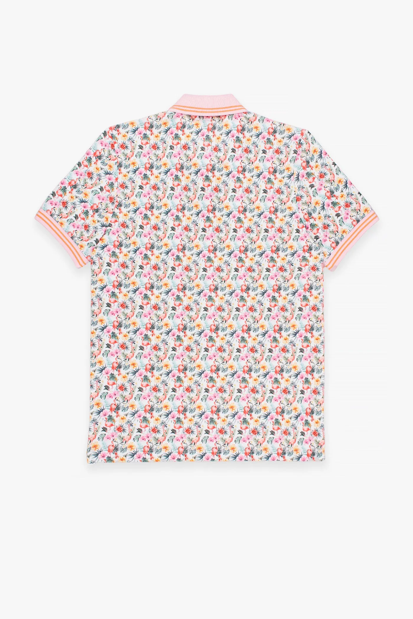 Piquet Man Polo White Pink