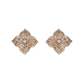 Piranesi Small Champagne Diamond Floral Stud Earrings