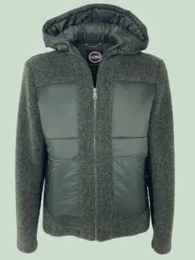 PIUMINO UOMO VERDE NYLON-PILE CON CAPPUCCIO