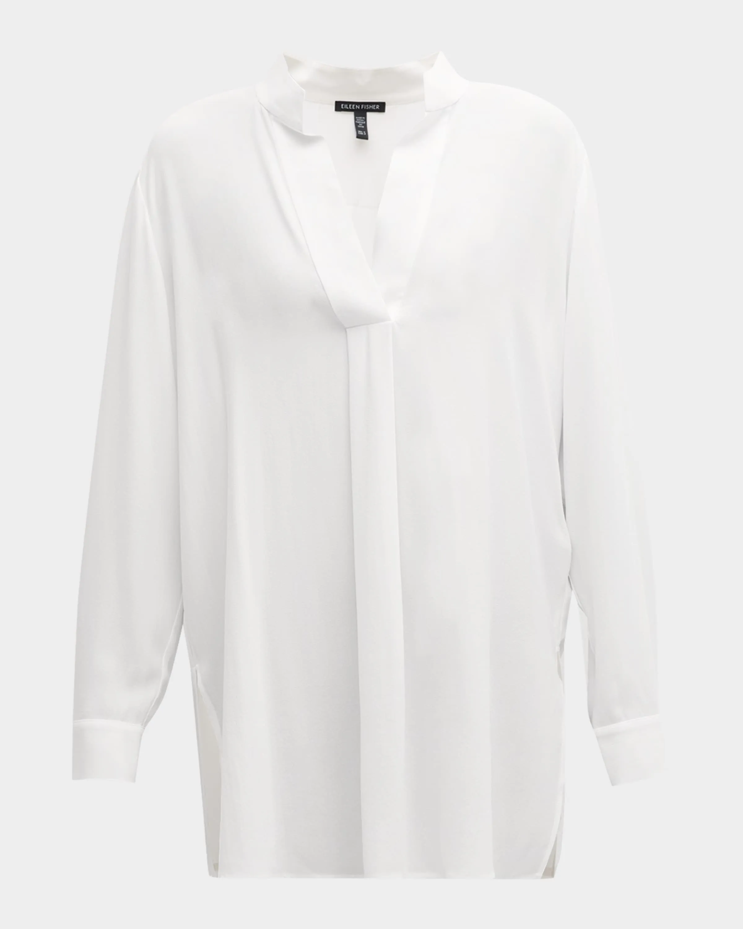 Pleated Silk Georgette Crepe Tunic